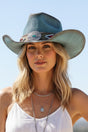 Painted Mesa Dusty Blue Straw Cowgirl Hat - Wholesale Accessory Market