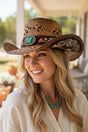 Sierra Verde Taupe Vintage Straw Cowgirl Hat - Wholesale Accessory Market