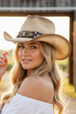 Sedona Steel Beige Straw Cowgirl Hat - Wholesale Accessory Market