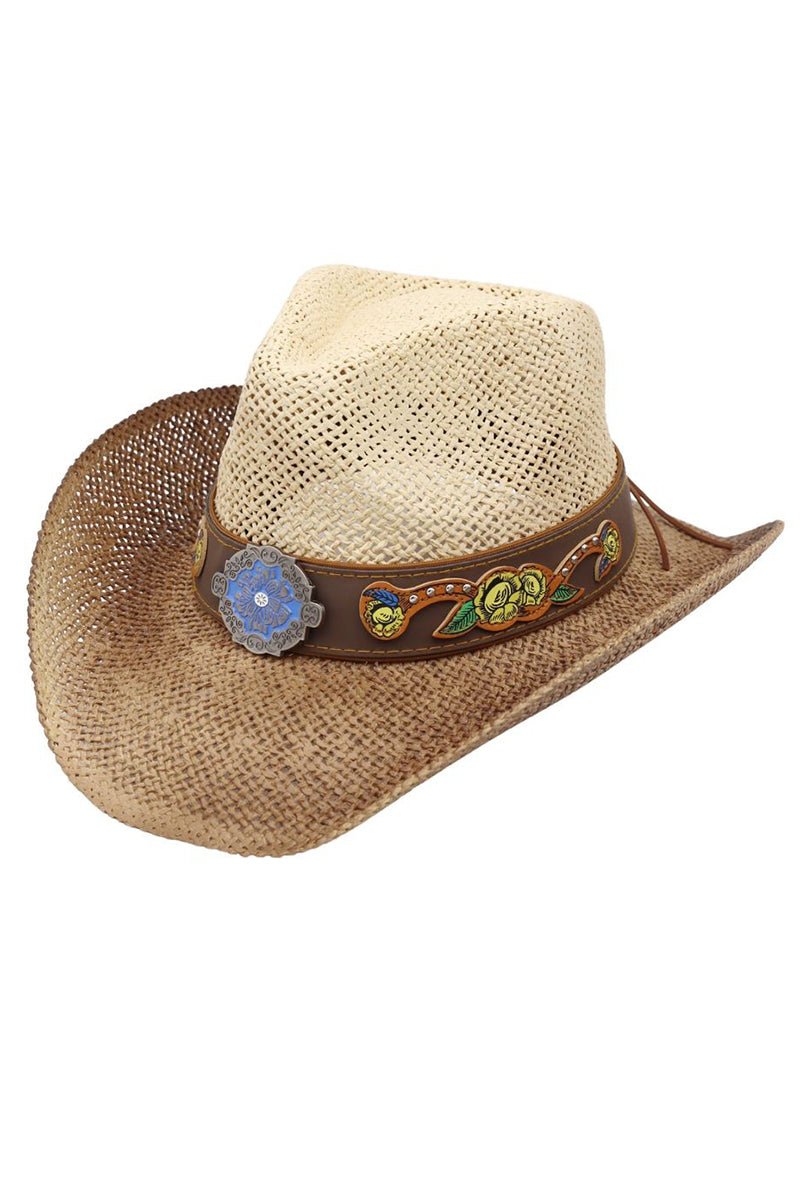 Wildflower Trail Beige Straw Cowgirl Hat - Wholesale Accessory Market