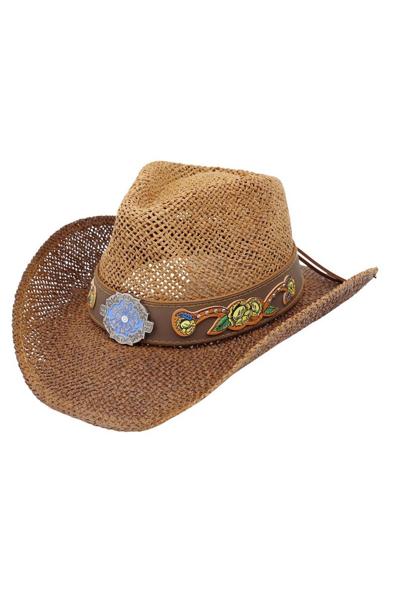 Wildflower Trail Taupe Straw Cowgirl Hat - Wholesale Accessory Market