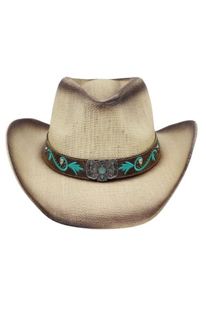 Desert Butterfly Beige Straw Cowgirl Hat - Wholesale Accessory Market