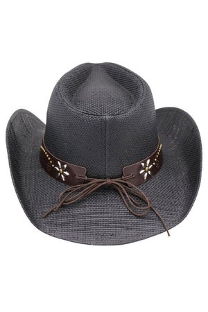 Lubbock Longhorn Black Distressed Straw Cowgirl Hat - Wholesale Accessory Market