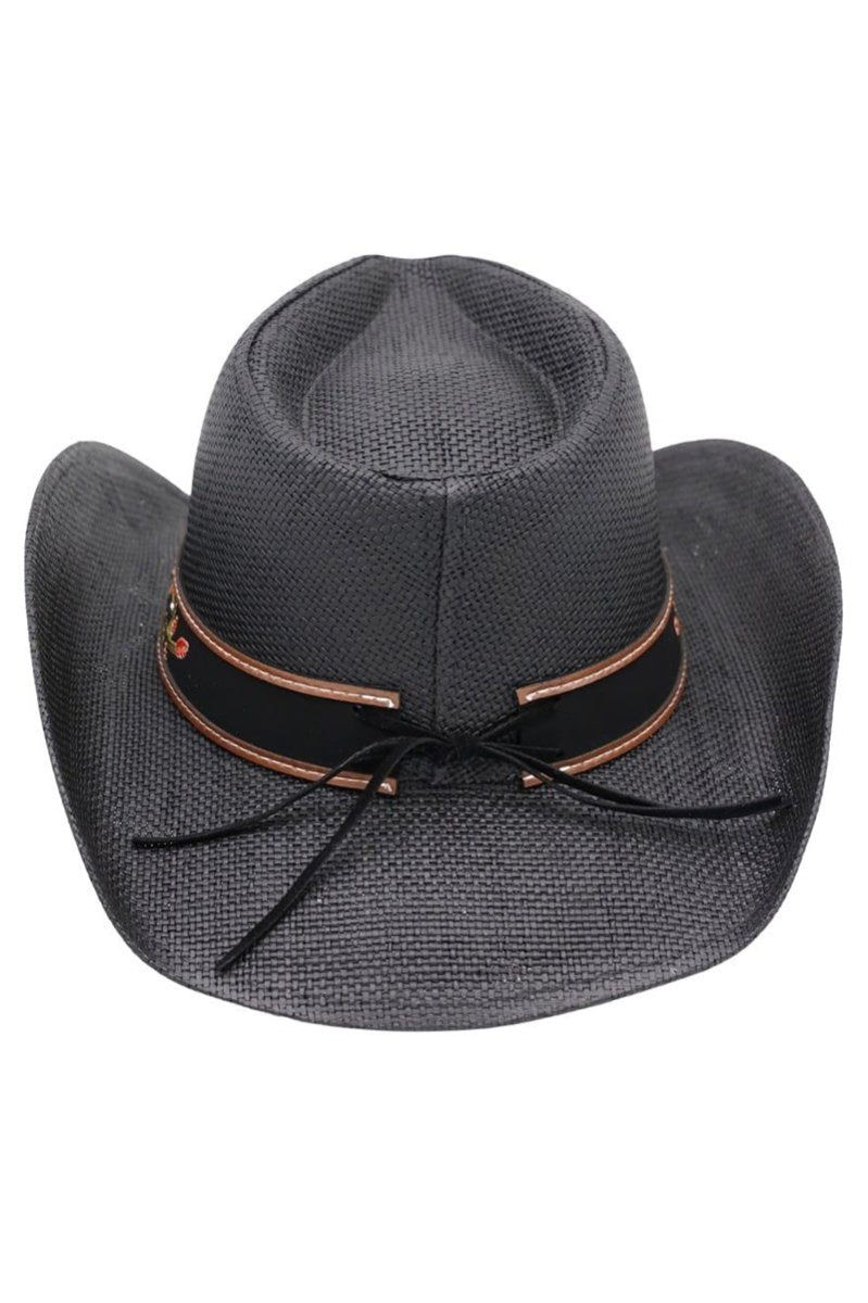Laguna Vista Black Distressed Straw Cowgirl Hat - Wholesale Accessory Market