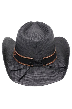 Laguna Vista Black Distressed Straw Cowgirl Hat - Wholesale Accessory Market