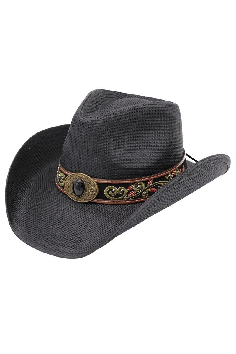 Laguna Vista Black Distressed Straw Cowgirl Hat - Wholesale Accessory Market