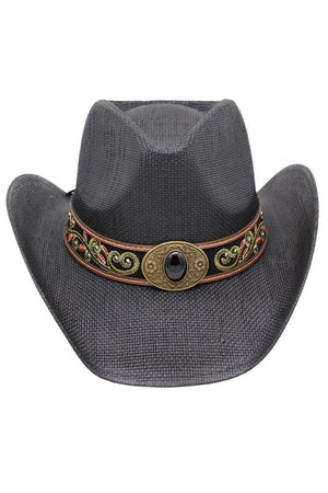 Laguna Vista Black Distressed Straw Cowgirl Hat - Wholesale Accessory Market