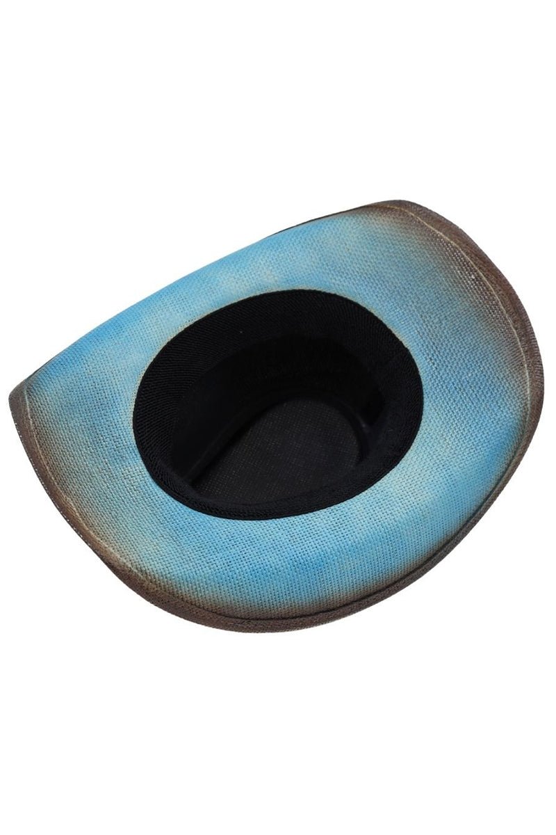 Laguna Vista Dusty Blue Distressed Straw Cowgirl Hat - Wholesale Accessory Market
