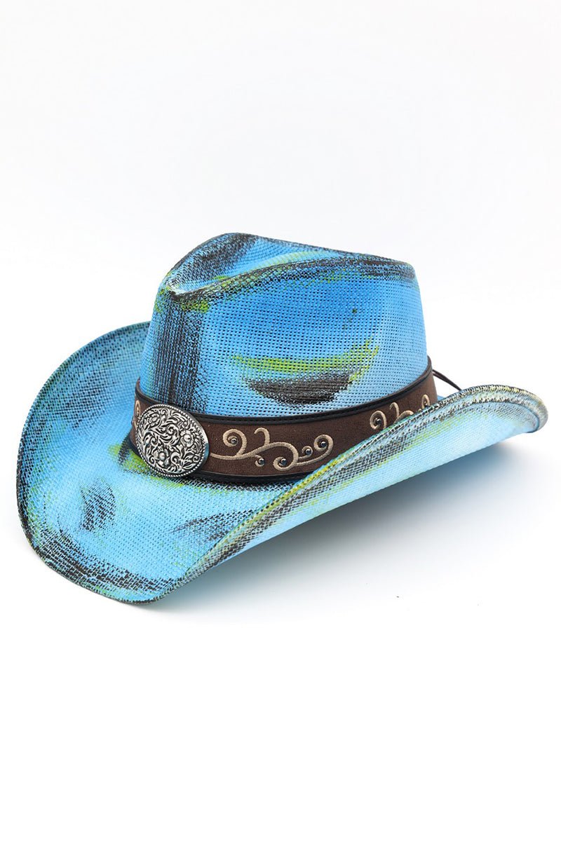 Bonfire Ridge Dusty Blue Antique Wash Straw Cowgirl Hat - Wholesale Accessory Market