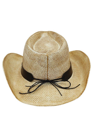 Desert Authority Beige Rustic Straw Cowgirl Hat - Wholesale Accessory Market