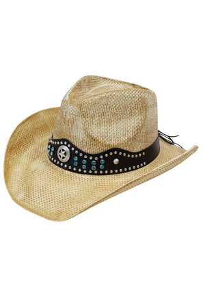 Desert Authority Beige Rustic Straw Cowgirl Hat - Wholesale Accessory Market