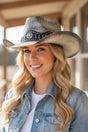 Desert Authority Black Rustic Straw Cowgirl Hat - Wholesale Accessory Market