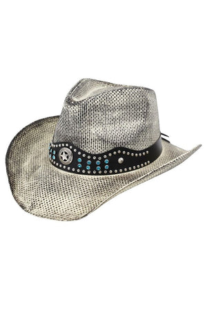 Desert Authority Black Rustic Straw Cowgirl Hat - Wholesale Accessory Market