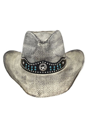 Desert Authority Black Rustic Straw Cowgirl Hat - Wholesale Accessory Market