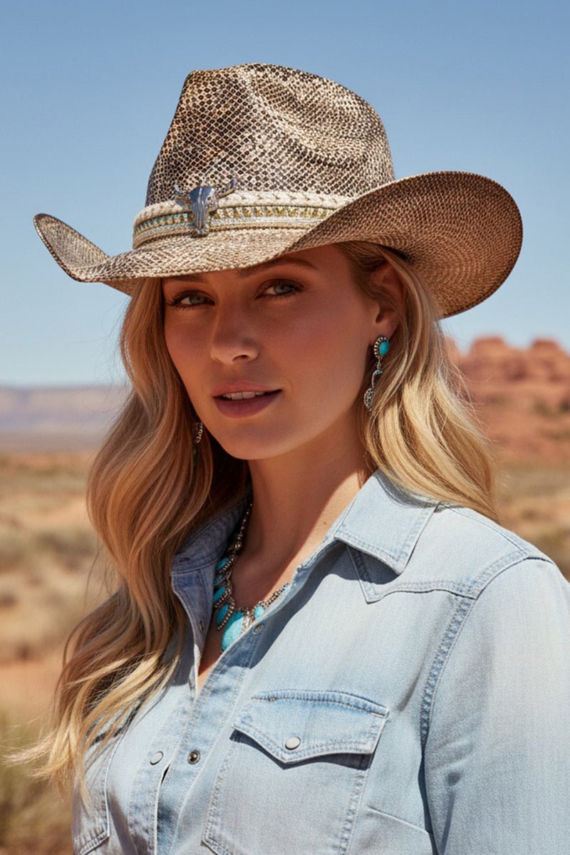 Dust & Grit Brown Vintage Cowgirl Hat - Wholesale Accessory Market