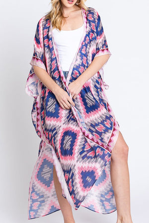 Galveston Getaway Pink Long Kimono - Wholesale Accessory Market