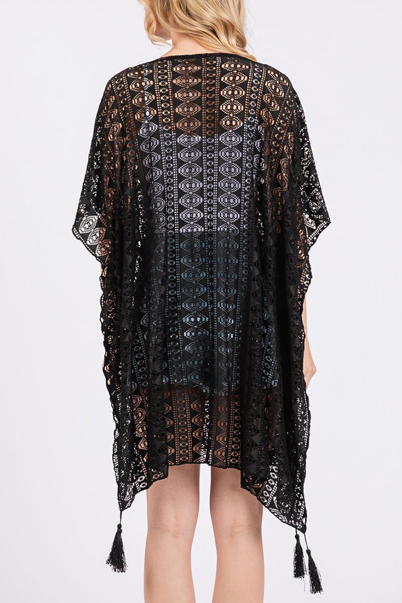 Baja Beach Black Crochet Lace Cover Up - Wholesale Accessory Market