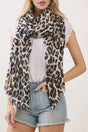Spotted Status Beige Leopard Long Scarf - Wholesale Accessory Market