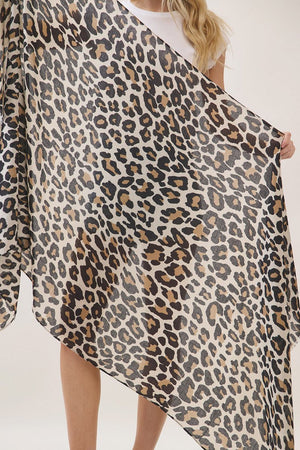Spotted Status Beige Leopard Long Scarf - Wholesale Accessory Market