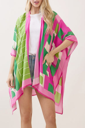 Poetry In Motion Pink and Green Kimono - Wholesale Accessory Market