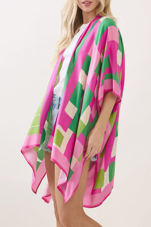 Poetry In Motion Pink and Green Kimono - Wholesale Accessory Market