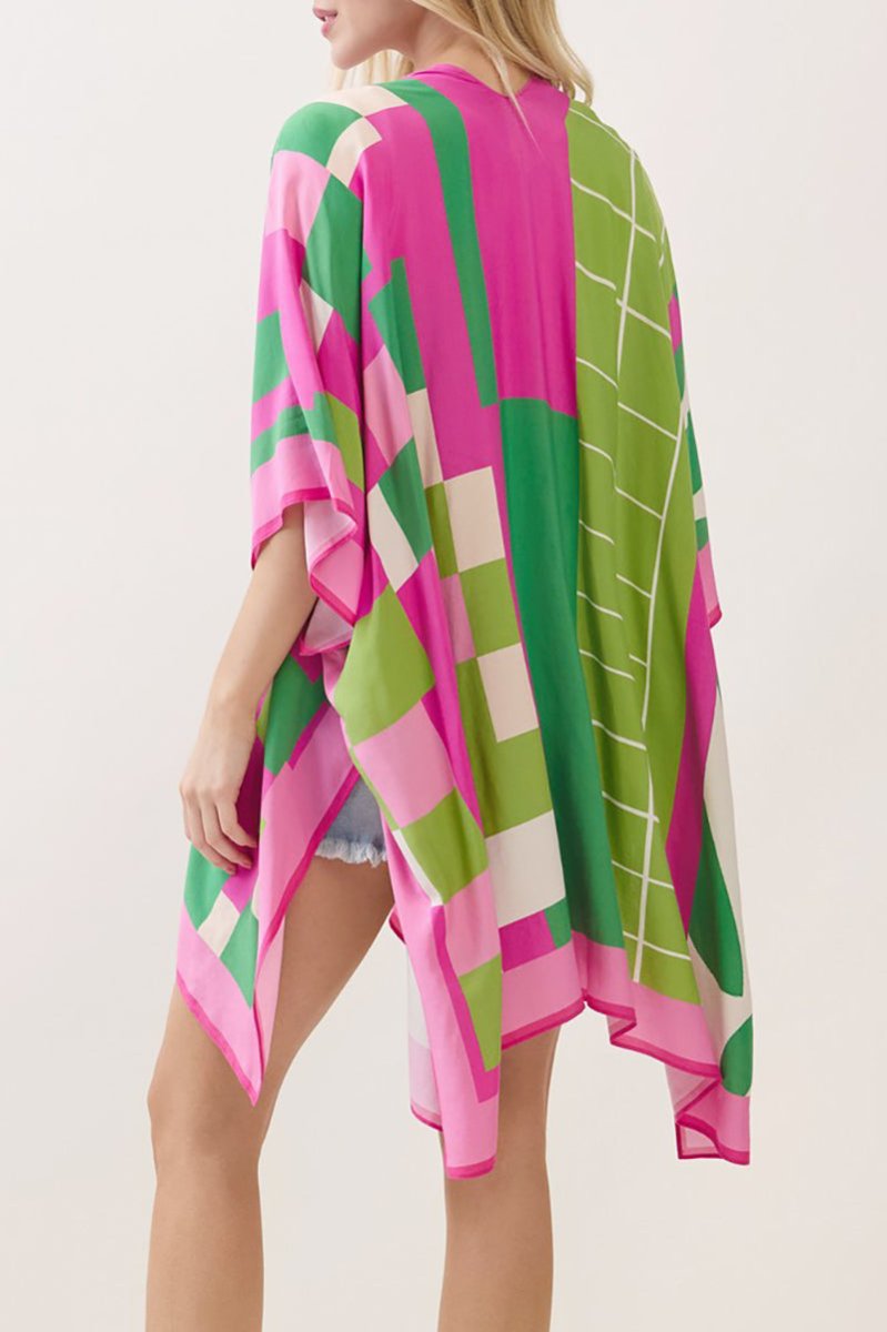 Poetry In Motion Pink and Green Kimono - Wholesale Accessory Market