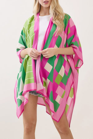 Poetry In Motion Pink and Green Kimono - Wholesale Accessory Market