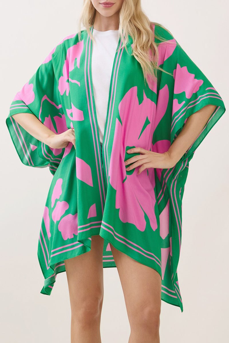 Rosette Dreams Pink and Green Kimono - Wholesale Accessory Market