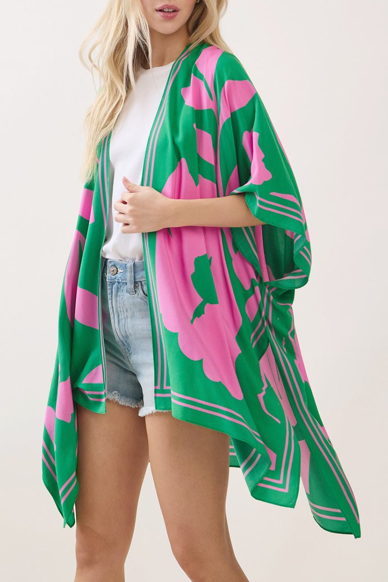 Rosette Dreams Pink and Green Kimono - Wholesale Accessory Market