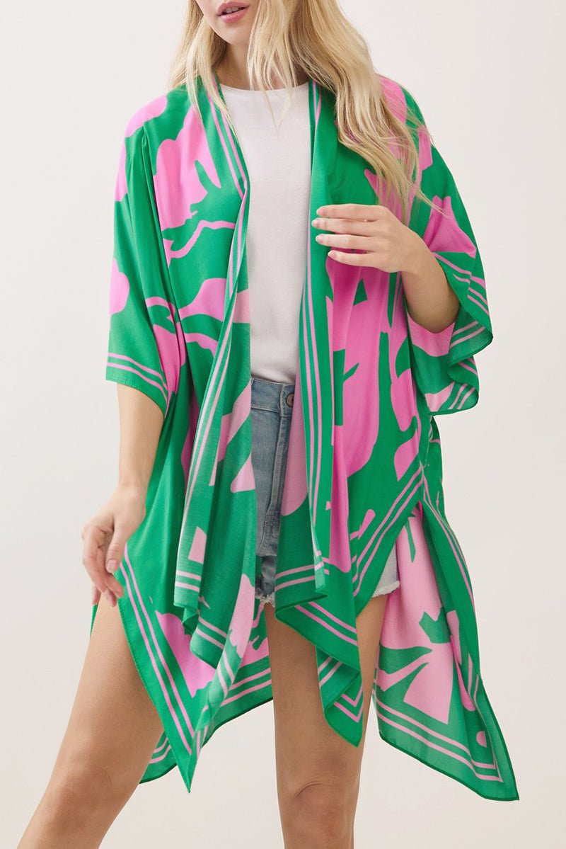 Rosette Dreams Pink and Green Kimono - Wholesale Accessory Market