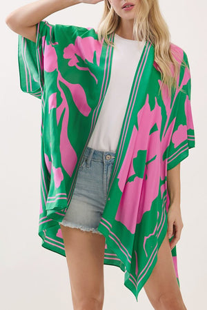 Rosette Dreams Pink and Green Kimono - Wholesale Accessory Market