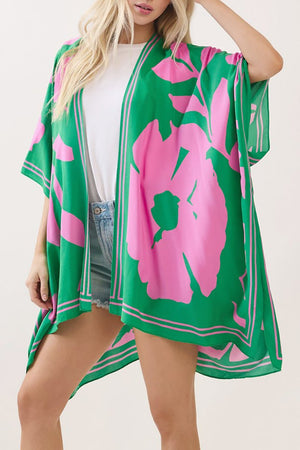 Rosette Dreams Pink and Green Kimono - Wholesale Accessory Market