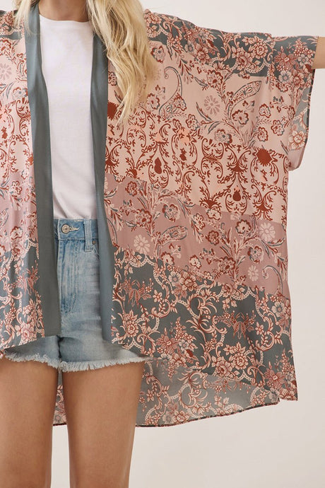 Heirloom Bloom Olive Kimono - Wholesale Accessory Market