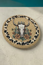 Wildland Steer Cork Coaster, 4" - Wholesale Accessory Market