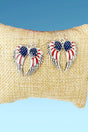 Wings of Freedom Silvertone Earrings - Wholesale Accessory Market