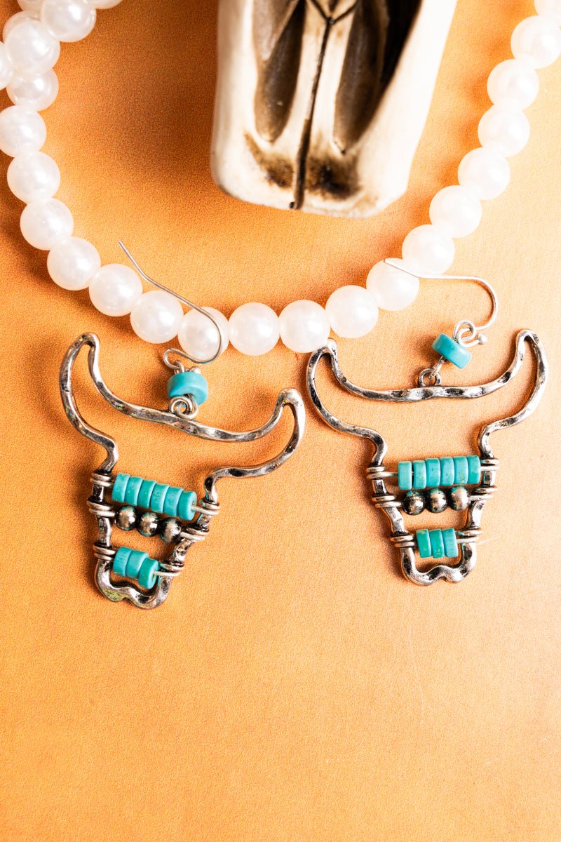 Western Sparkle Turquoise Hoop Earrings - Wholesale Accessory Market