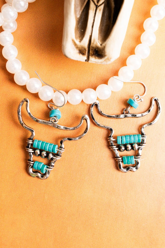 Western Sparkle Turquoise Hoop Earrings - Wholesale Accessory Market