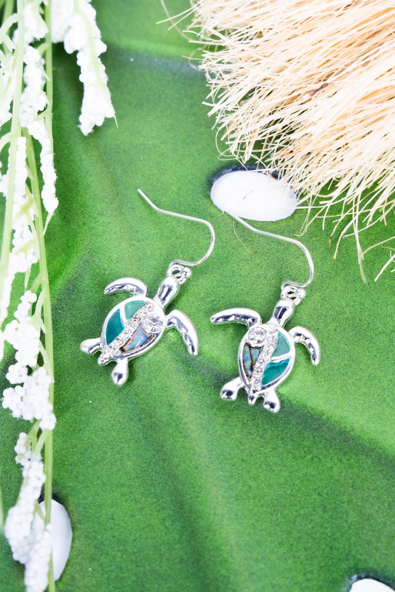 Prism Cove Turtle Silvertone Earrings - Wholesale Accessory Market