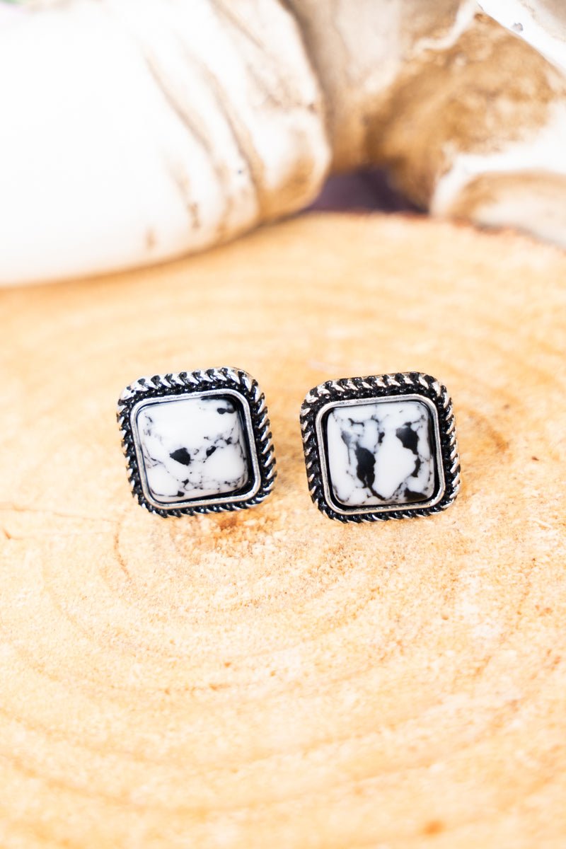Howlite Millie Stud Earrings - Wholesale Accessory Market