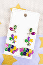 Mardi Gras Time Earrings 3 Pair Set - Wholesale Accessory Market