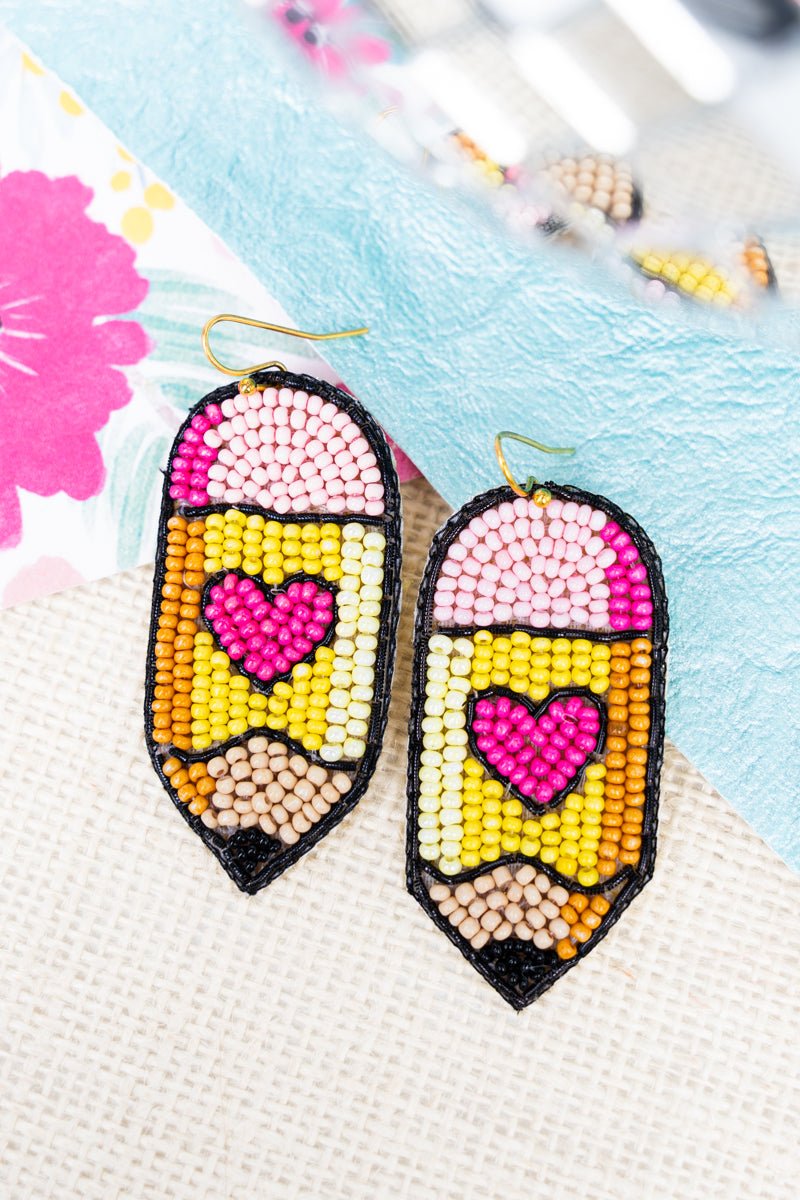 Pencil Pusher Seed Bead Earrings - Wholesale Accessory Market