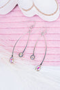 Iridescent Crystal Annie Silvertone Earrings - Wholesale Accessory Market