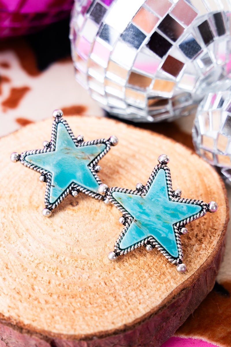 Turquoise Somers Point Silvertone Earrings - Wholesale Accessory Market