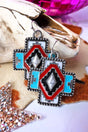 Elko Eclipse White Multi Square Cross Earrings - Wholesale Accessory Market