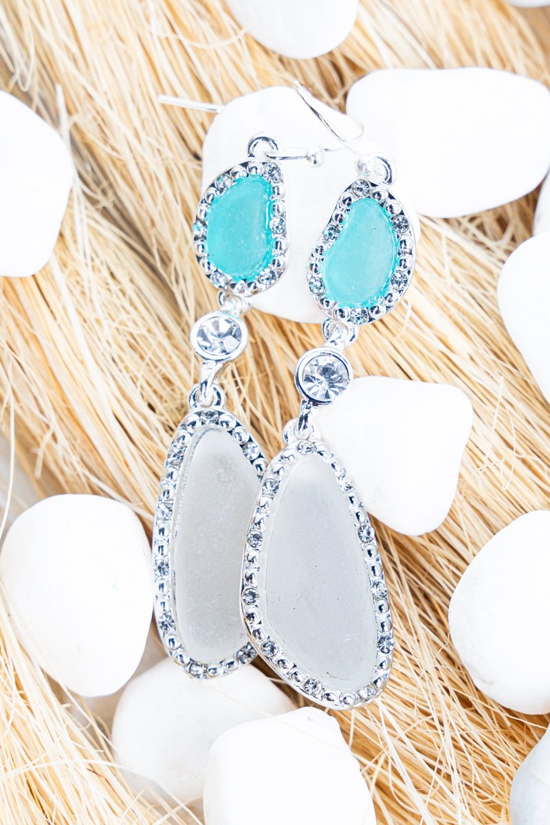 Sunset Bay Sea Glass Silvertone Earrings - Wholesale Accessory Market