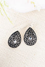 Isabella Teardrop Silvertone Scroll Earrings - Wholesale Accessory Market