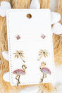 Tropical Vacation Goldtone Earrings 3 Pair Set - Wholesale Accessory Market
