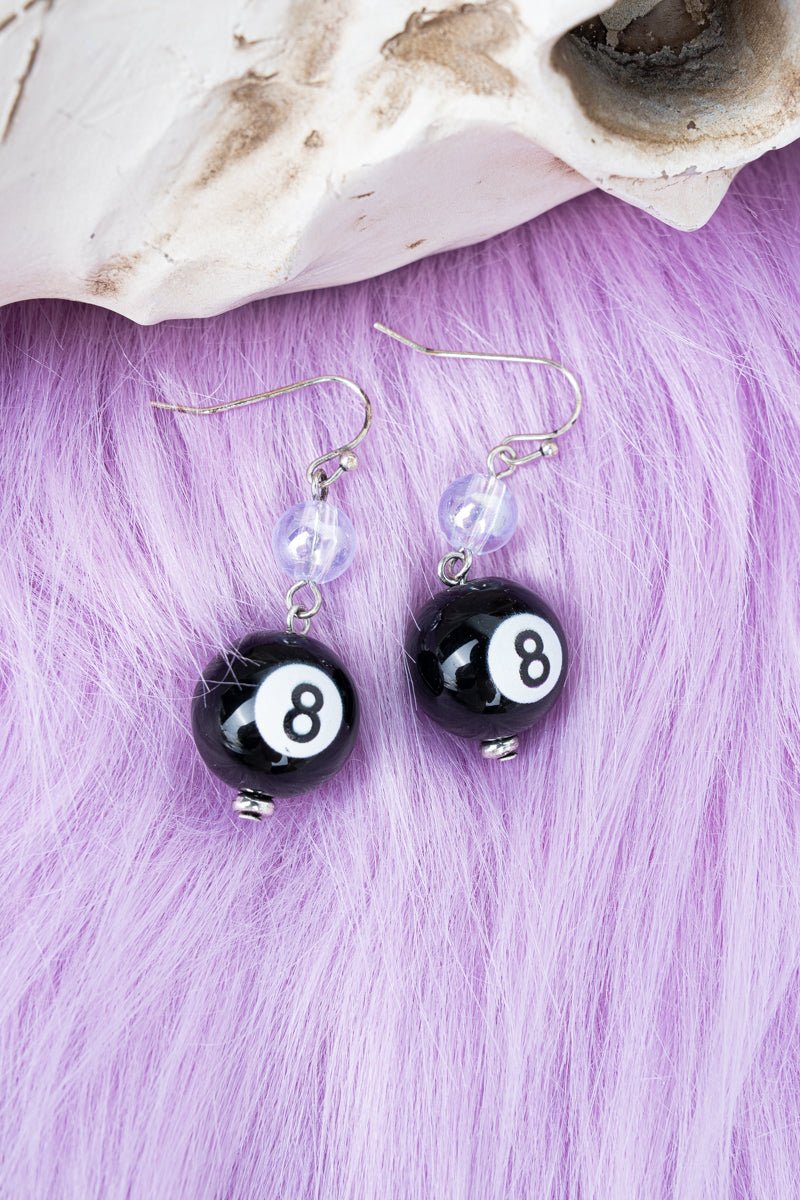 Ask Again Later Silicone 8 Ball Earrings - Wholesale Accessory Market