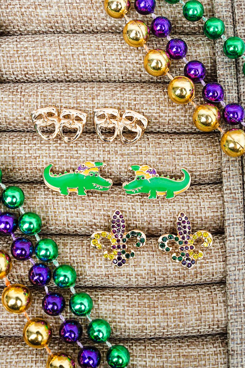 Let the Good Times Glow Stud Earrings 3 Pair Set - Wholesale Accessory Market