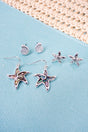 St. Lucia Starfish Silvertone Earrings 3 Pair Set - Wholesale Accessory Market